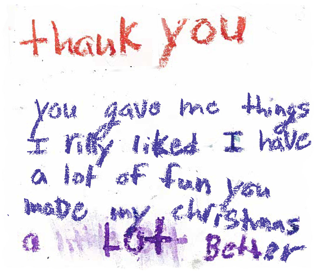 A Thank You letter from our keiki's